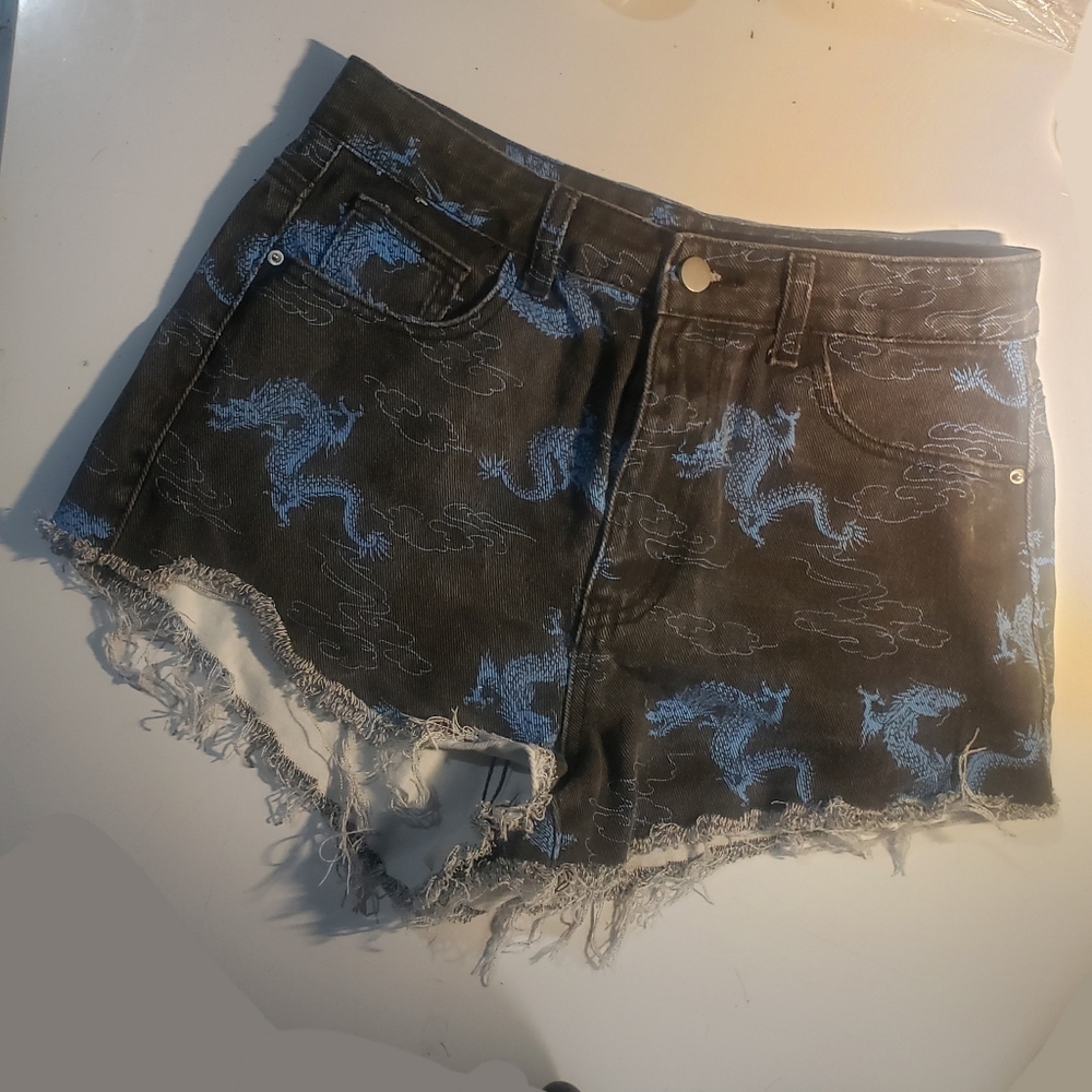 Denim short shorts